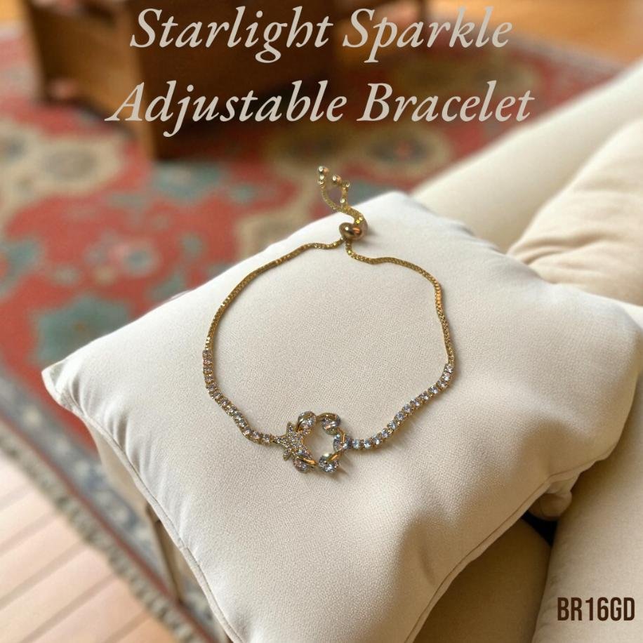 Starlight Sparkle Adjustable Bracelet - Gold